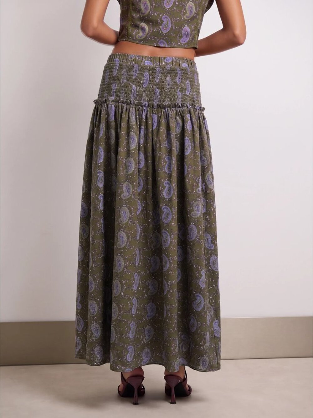 Army Green Boho Women's Two-Piece Set - Picture 2 of 8